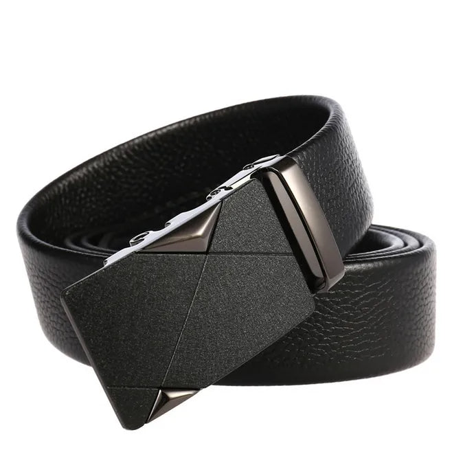 Mens Slide Leather Ratchet Belt Black/ Brown