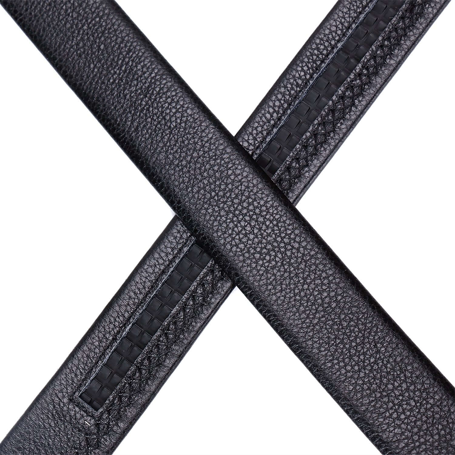 Men's Ratchet Belt with Genuine Leather, Slide Belt for men 1 3/8 inches Wide