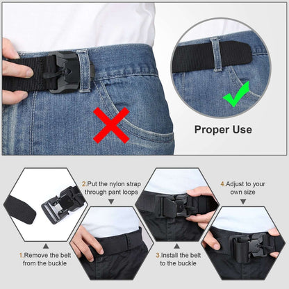 Men Tactical Belt Web Belt Heavy-Duty Quick-Release Metal Buckle Military Use - Beltbuy Store